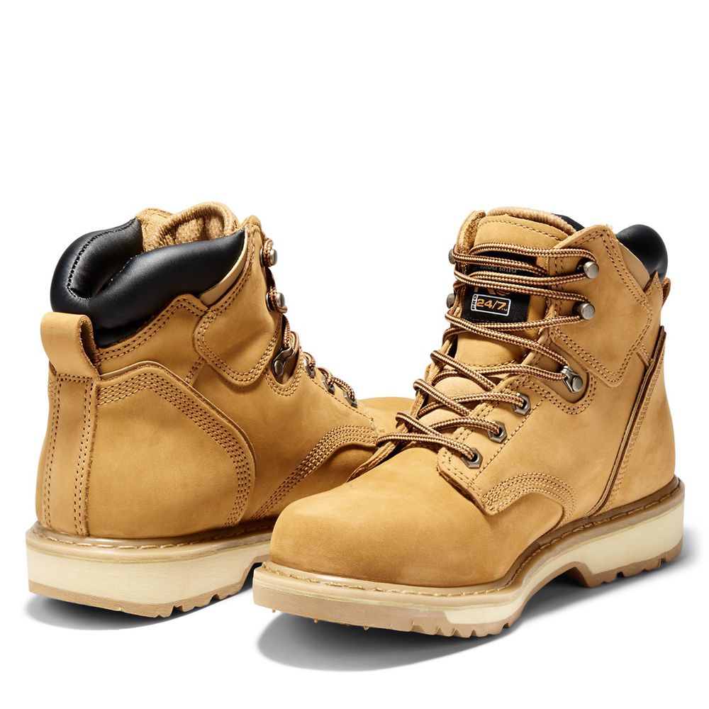 Botas de Trabajo Timberland Hombre Pro® Pit Boss 6\" Soft Toe Marrones - Chile HFZ-612743